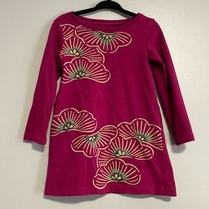 Tea Collection Raspberry Floral A-Line Dress Girls 2